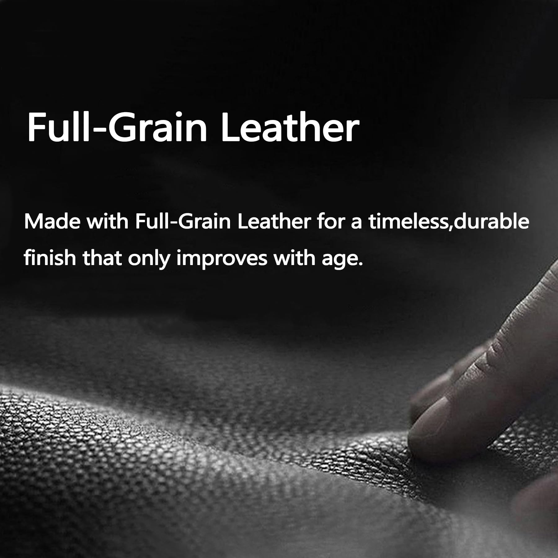 OHMU Leather Steering Wheel Cover for 15.5-16in Dodge Ram 1500/2500/3500 Black